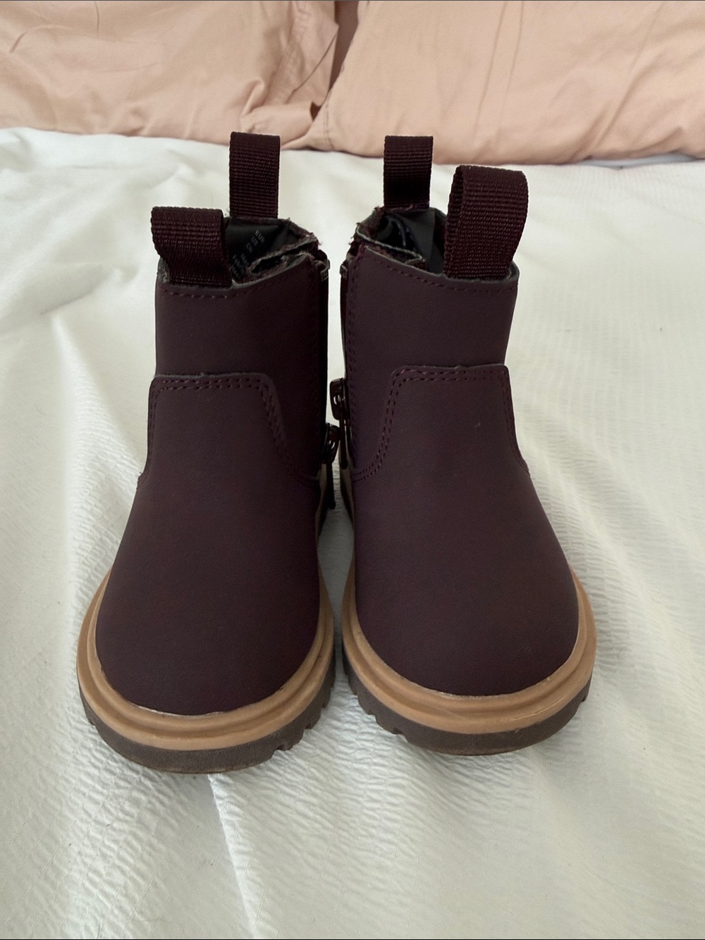 H&M Kids Chelsea Boots - Dark Maroon with Tan Sole